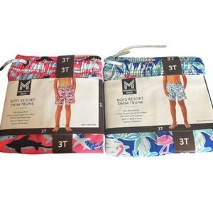 Member's Mark Boys' Resort Swim Trunks - Pink & Teal (3T)